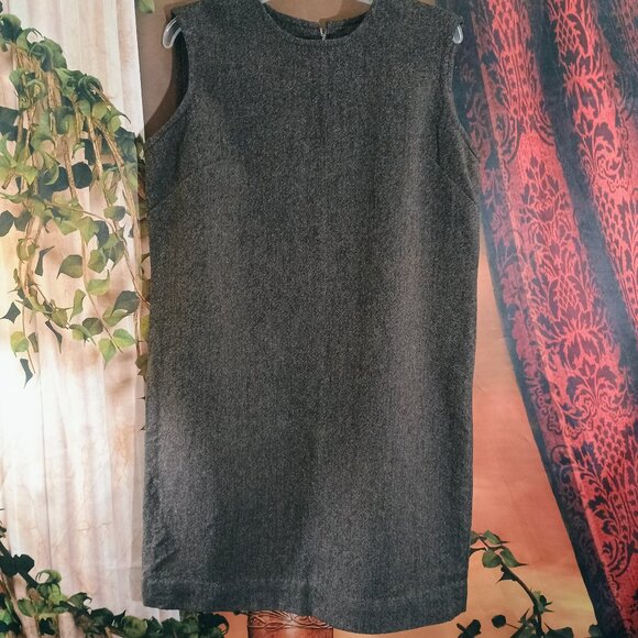EUC: Vintage 60s Gray Sleeveless Sheath Dress ILGWU Union Made Size see desc - Picture 2 of 7